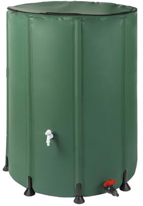 WESTMANN Faltbare Regentonne | 1000 Liter Grün | Regenwassertank & Regenfass zum Sammeln von Regenwasser inklusive 2 Abläufen