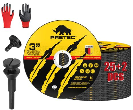 Cut Off Wheels 3 Inch, 27 Pack with Mandrel Kit for Die Grinder