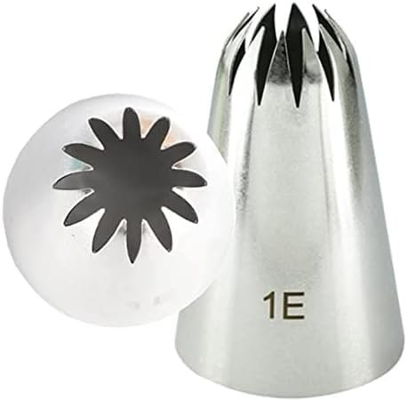 BKEKM Piping Tips 4 Pcs Stainless Steel Cake Piping Nozzles Pastry Tips 1b 1c 1e 1g Nozzles Set Large Icing Cake Piping Nozzles