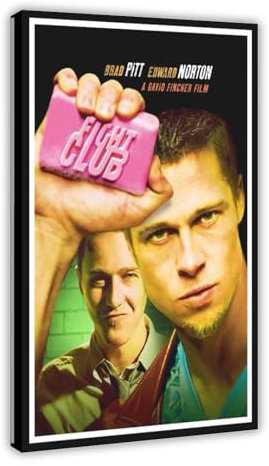 WeBert Fight Club Filmposter auf Leinwand, Schlafzimmer, Dekoration, Sport, Landschaft, Büro, Raumdekoration, Geschenk, Rahmen-Stil, 60 x 90 cm