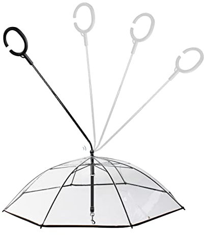 ARIOU Hunde-Regenschirm für kleine Hunde, verstellbarer Haustier-Regenschirm mit Kettenschlinge, schneefest, flexibler C-förmiger Griff, Hundeschirm, regenfester Hundeschirm für Tagesspaziergänge