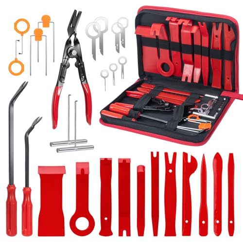 MumdoYAL 28 Stück Auto Werkzeug,Hebelwerkzeug Auto,Karosserie Werkzeug,Zubehör Befestigung Clips Removal Reparatur Werkzeuge