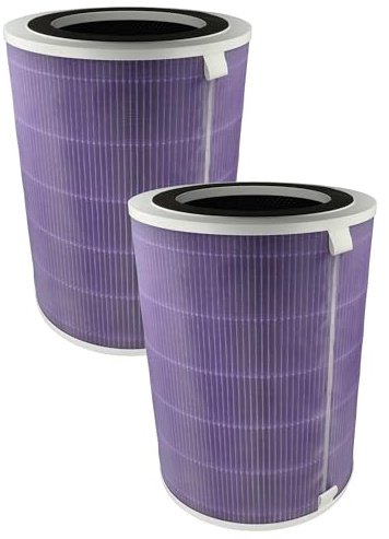 vhbw 2 x luftfilter kompatibla med Proscenic A 9 luftrenare, kombifilter, förfilter + HEPA (H13) + aktivt kol + silverjonfilter