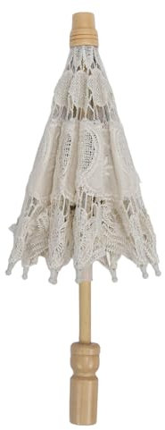 Syrisora ​​Spitzen-Hochzeitsschirm, Hochzeit, Braut, Spitzenschirm, Dekorativer DIY-Regenschirm, Fotografie-Requisite Party, Camping (Beige)