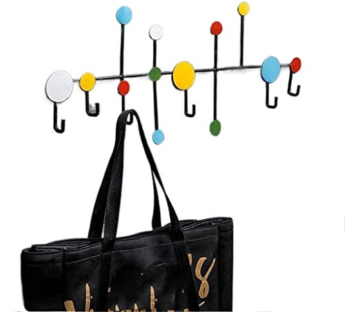 REIFOR Kleiderhaken Wandhaken Metall Kleiderhaken Wandgarderobe Hut Organizer Aufhänger Kleidung Taschenhalter Heimdekoration Haken Schmiedeeisen Rack Garderobenhaken (Color : Multicolor)