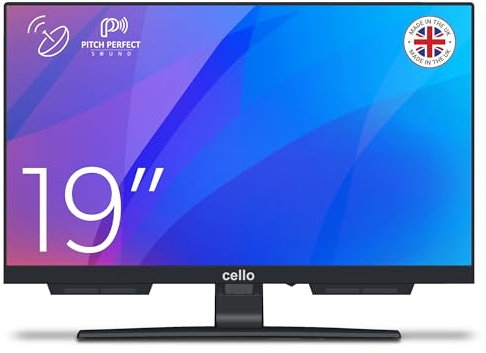 Cello C1924SH 19″ Digital LED Frameless TV with Freeview and Built In Satellite Receiver DVB-S2 Pitch Perfect Speakers with USB for recording from Live TV. Made In The UK New 2024