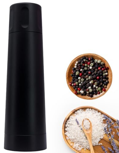 Molinillo resistente, molinillo de sal y pimienta, molinillo de pimienta manual, molinillo de pimienta de metal, molinillo rápido, molinillo de pimienta negra, aluminio negro mate, regalos para