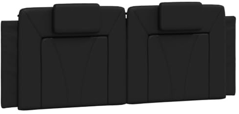 vidaXL Kopfteil-Kissen Viana Schwarz 140 cm Kunstleder