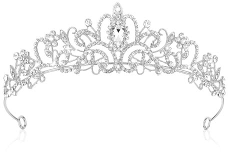 YUXIANLB Krone Prinzessin Mädchen Damen Diadem Crown Kristall Tiaras Prinzessinnenkrone Eleganter Corwn Royal Queen Brautschmuck Strass Stirnband Geschenk Haarschmuck für Frauen Hochzeit Tanzparty