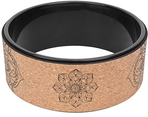 Fuerdich PU-Gummi-Rückenrolle, Yoga-Rad, Kreise, Fitnessstudio, Rückenrolle zur Linderung von Rückenschmerzen, Bodybuilding-Fitness (Black Inner Ring)