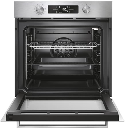 Candy Bake 800 CA6 N3B1HTX, Forno da incasso, Elettrico, Capacità 78L, 6 livelli di cottura, 11 funzioni, Funzione Pizza, Connesso, 59,5x59,5x54,8 cm, Acciaio Inox, [Classe efficienza energetica A++]