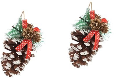 Cabilock 2st Tannenzapfen-anhänger Vintage Weihnachtsschmuck Tannenzapfen Zum Basteln Christbaumschmuck Kranz Selber Machen Anhänger Weihnachtsbaum Hängender Tannenzapfen Hölzern