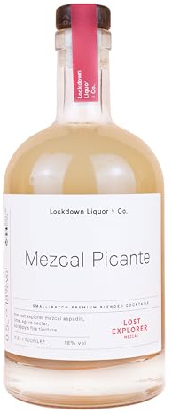 Lockdown Liquor Mezcal Picante Ready to Drink Cocktail, 500ml | Award-Winning Premium Mezcal Blend with Lime, Agave & Habanero | 18% ABV | Smoky, Spicy, Refreshing Cocktail | Bar-Quality Drink at Home