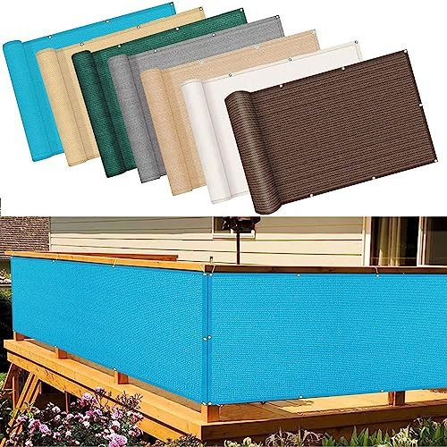 Wetterfester Terra Blau Garten Balkonzaun 90x550cm ideal für Balkon Sichtschutz und Dekoration