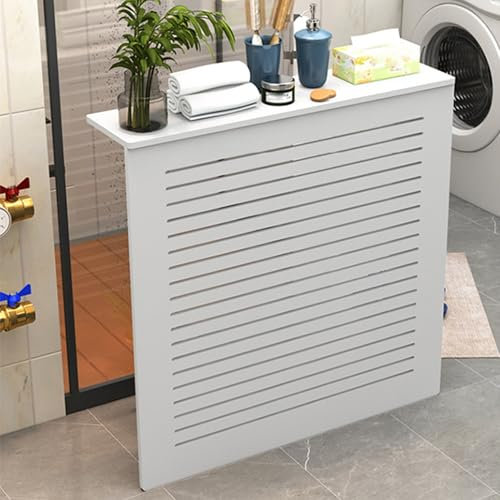 Cache Radiateur Bois,Tablette de Radiateur,étagère de Radiateur Moderne,Cache Chauffage,Couvercle de radiateur,Cache-radiateur Blanc,Couverture Radiateur,pour Maison,Chambre,Salon,Cuisine(L60*H70*T25c