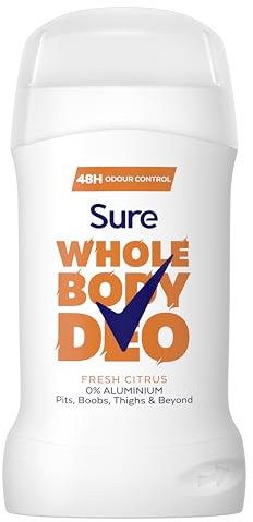 Sure Women Fresh Citrus Whole Body All Over Body Deodorant Stick with a fresh & airy fragrance and 48 hour odour control 50ml