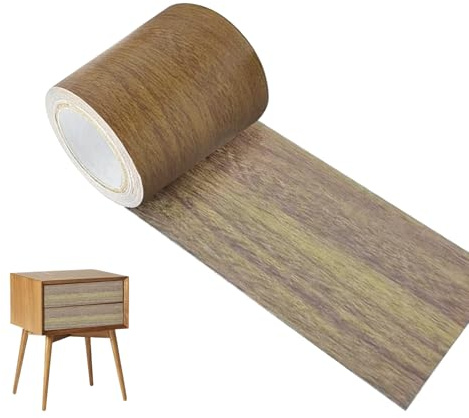 Bansusu 1PCS Wood Grain Repair Tape 2.2 Inch x 15ft Realistic Wood Tape | Self Adhesive Wood Effect Tape Brown Floor Tape for Tables Doors Windows Floors for Laminate Floor Repair Floor Scratch