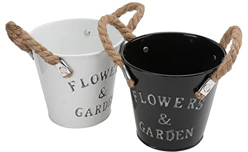 KONTONTY Secchio Per Fiori in Ferro Secchio Per Piantare in Ferro Ornamento Per Giardino