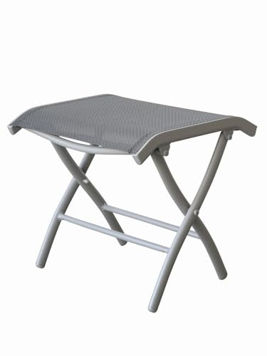 Gardissimo Aluminium Textilen Gartenhocker Windsor Silber/Mixed-Silber
