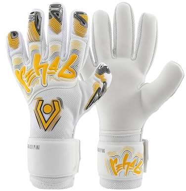 Rehab Torwarthandschuhe Master NC Resist ohne Fingerschutz, für Kunstrasen, Fußballhandschuhe Unisex, mit Lasche, Größe: 7