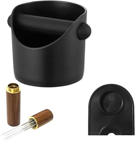 : GaoBangM Barista Coffee Accessories Set Silicone Coffee Knock Box | Espresso Tamp Non-Slip Coffee Mat Home Barista Kit for Espresso Machines Kitchen Coffee Station Organizer