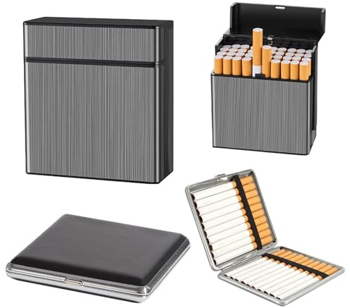 2 Stück Zigarettenetui,Cigarette Case,Zigaretten Etui,Zigarettenetui Metall,Ragbar Erren Zigarettenschachtel, Zigarettenschachtel Für 20 Und 40 Zigaretten, Zigarettencase Mit Schnappverschluss