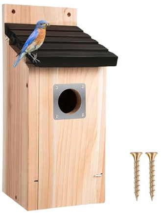 Casa Del Casetta Per Uccelli In Legno Naturale Idrorepellente | Casa In Legno Naturale Impermeabile Per Uccelli Giardino Giardini Albero Alberi Balcone Balconi Prato Interno Casa Case