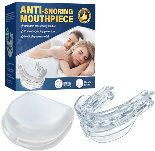 Snoring Aids for Men & Women, Adjustable Anti Snoring Devices, Comfortable Anti Snore Mouth Guard for Sleep, Snore Stopper with Travel Case 1Pack