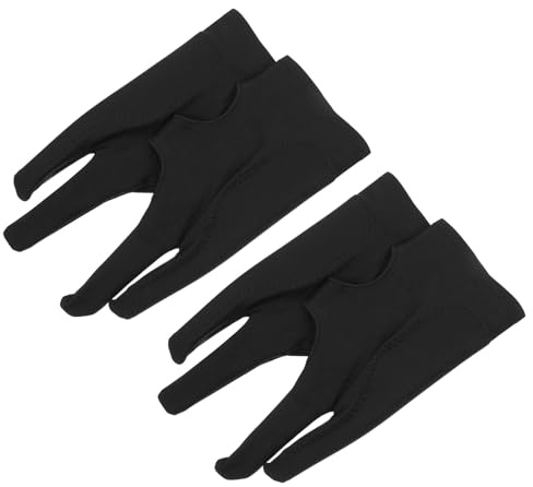 DECORNIJIA 4pcs Drawing Gloves Two Finger Style Breathable Fabric for Digital Art and Paper Sketching Pack