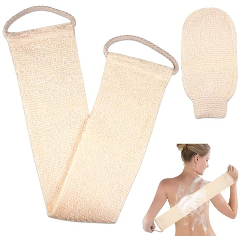 Sangle Lave Dos Exfoliant, Ensemble de Gommage Dorsal, Beige