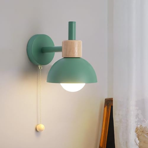 FUTOLKJHH Modern Bathroom Wall Lamp Fixtures with Pull Chain Switch Nordic Vanity Wall Sconce E26 Socket Mirror Wall Lights for Kitchen Living Room Hallway Cabinet Porch