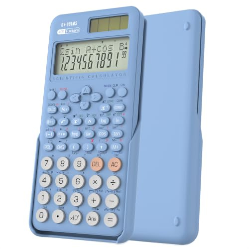 NEWYES Calculatrice Scientifique avec Couvercle Protection 991MS-II, Bleu