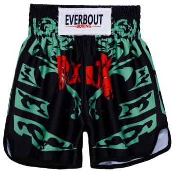 Kvysinly Barn MMA shorts pojkar män boxshorts kickboxing byxor Muay Thai korta byxor fritid sommar shorts fritidsbyxor ringar, svart, 110-116