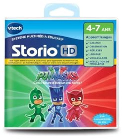 VTech - Storio Les Pyjamasques, Cartouche de Jeu HD pour Tablette Enfants avec 8 Jeux et 1 Aventure, Cadeau Enfant de 4 Ans à 7 Ans - Contenu en Français