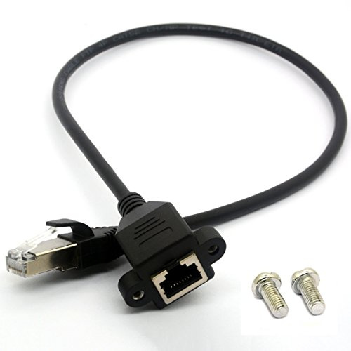 Cavo di prolunga Ethernet RJ45 Cat 5E / 5 Cat 6 Maschio a Femmina Cavo a vite schermato Cavo di rete LAN (30 CM)