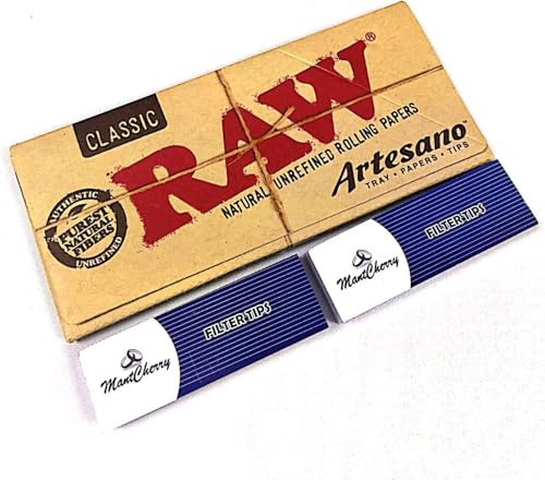 RAW Artesano Classic King Size Papers + Tips + Tray integriert NEU! 6X Booklets
