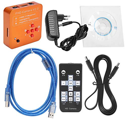 Akozon Mikroskop Kamera 21MP HDMI USB C-Mount Industrie Mikroskop Kamera Set 2K 1080P HD Videokamera EU-Stecker 220V Elektronische Digital-Okular Handy-Wartungs-Mikroskop-Kamera