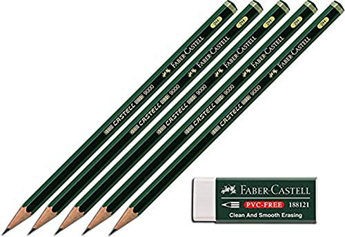 Faber-Castell 188121 - Radierer 7081 N PVC-Free, Kunststoff (Bleistifte 2H + Radierer, weiß)