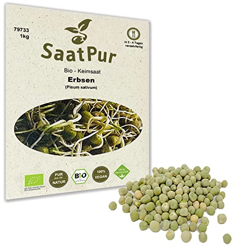 1Kg BIO Keimsprossen Erbse Mikrogreen Sprossen Keimling Mikrogrün Sprossenanzucht Keimsaat