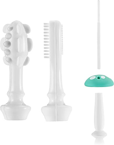 Reer BabyCare Zahnputz-Trainer für Babys aus Medizinischem Silikon, Weiß