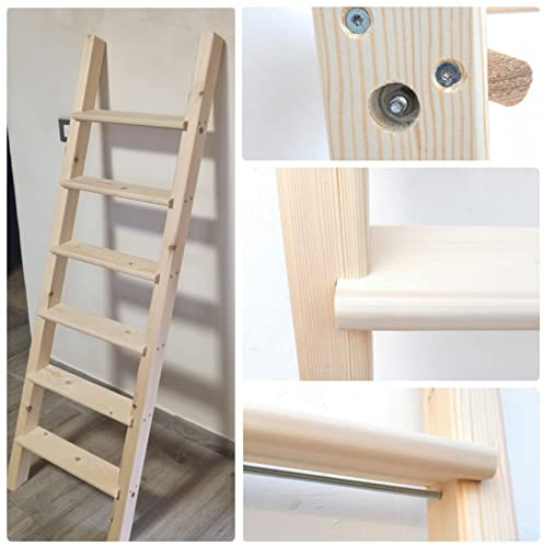 Scala a pioli in legno massello per soppalco,cameretta, letto a castello, soffitta (Cm 100)