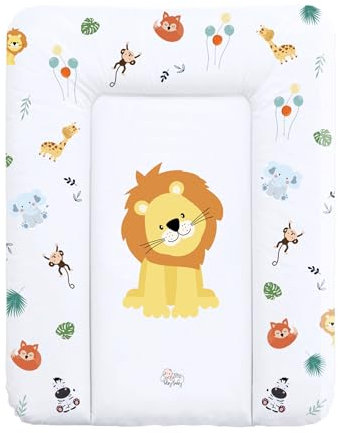 Wickelauflage Wickelunterlage abwaschbar und wasserdicht 70x50 cm - Wickelmatte zum Auflegen auf Wickeltisch Wickelaufsatz Wickelkommode oder Waschmaschine changing mat 70 x 50 Safari Motiv
