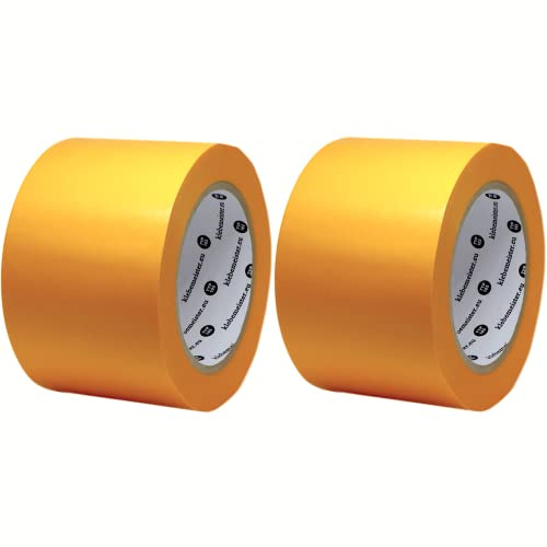 klebemeister 2x Rollen | 75mm x 50m | Maler Abdeckband | Goldband (soft)