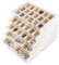 Frebeauty Organizador de joyas de acrílico, caja organizadora de pendientes con 5 cajones, joyero transparente con bandejas de terciopelo para mujer, soporte apilable para pendientes (beige)