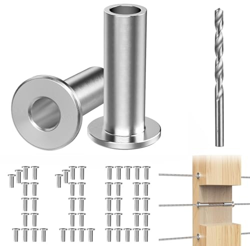 DNMate 110Pcs Stainless Steel Protector Sleeves for 1/8 Cable Railing DE50