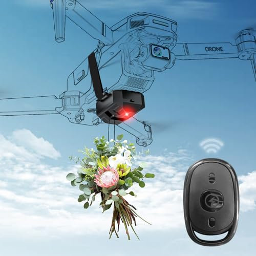 Drone Airdrop System per DJI Mini 4 Pro/Mini 2 SE/Air 3/Mini 3 Pro/Mavic 2/2S/3 Phantom 3 4/4 Pro Trasporto Rilascio Dispositivo di Consegna Carico utile per Scena Matrimoniale Pesca Bait & Rescue
