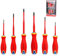 HAUTMEC 6PCS VDE Insulated Screwdrivers Set with Forged S2 Shanks, Magnetic Tips, Tri-Material Cushion Grip, Includes 3 Flathead, 3 Pozidrov, Professional Electrician Screwdriver Kit, HT0331