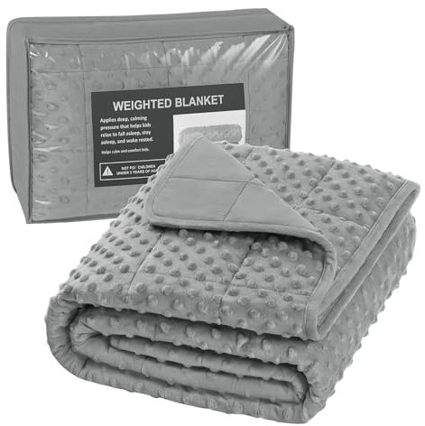 WOLTU Couverture Lestée de Poids, 3 kg, 105x150 cm, Double Face, Couverture Aide au Sommeil, Couverture Lourde, Gris