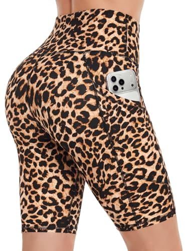 DDOBB Radlerhose Damen High Waist Kurze Sporthose mit Taschen | Bauchweg Shorts Blickdicht Knielang Sportshorts Unterhosen Leggings Sommer für Sport Yoga Gym