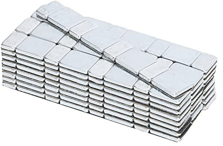 Akozon Pesos de Rueda 5g + 10g X 25 Tiras 60g 2,12 Oz Bloques de Equilibrio de Cubo de Rueda Adhesivos Se Pegan en el Equilibrador de Peso de Neumáticos de Coche (5g+10g*25 Tiras)